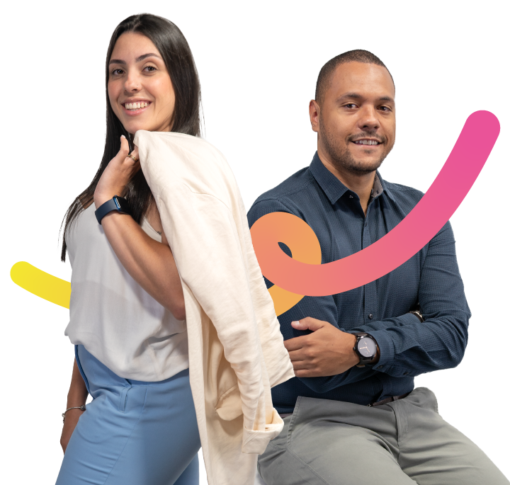 Foto dos consultores do CIEE Tainá e Douglas