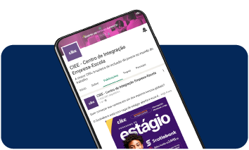 foto de um smartfone mostrado o linkedin do CIEE