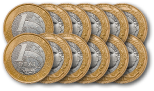 várias moedas de um real