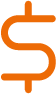 ícone representando dinheiro por um cifrão laranja
